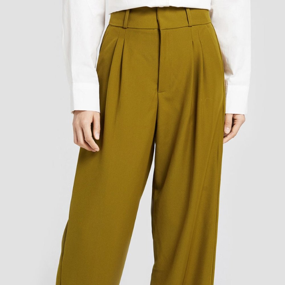 Lattelier High Rise Dress Pant in Dark Mustard NWT